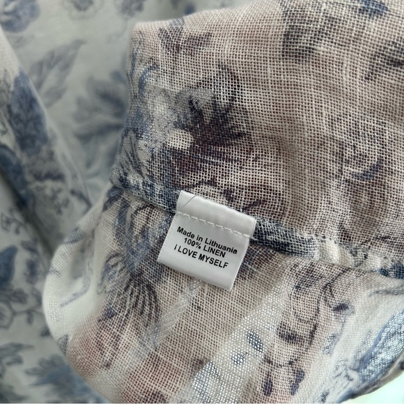 Flax Vintage Floral Print Linen Cardigan Kimono Lagenlook Minimalist Cottagecore - Picture 8 of 9